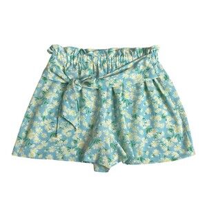 BCBGeneration Shorts Womens M Blue Retro Floral Daisy Cottagecore Coquette Boho